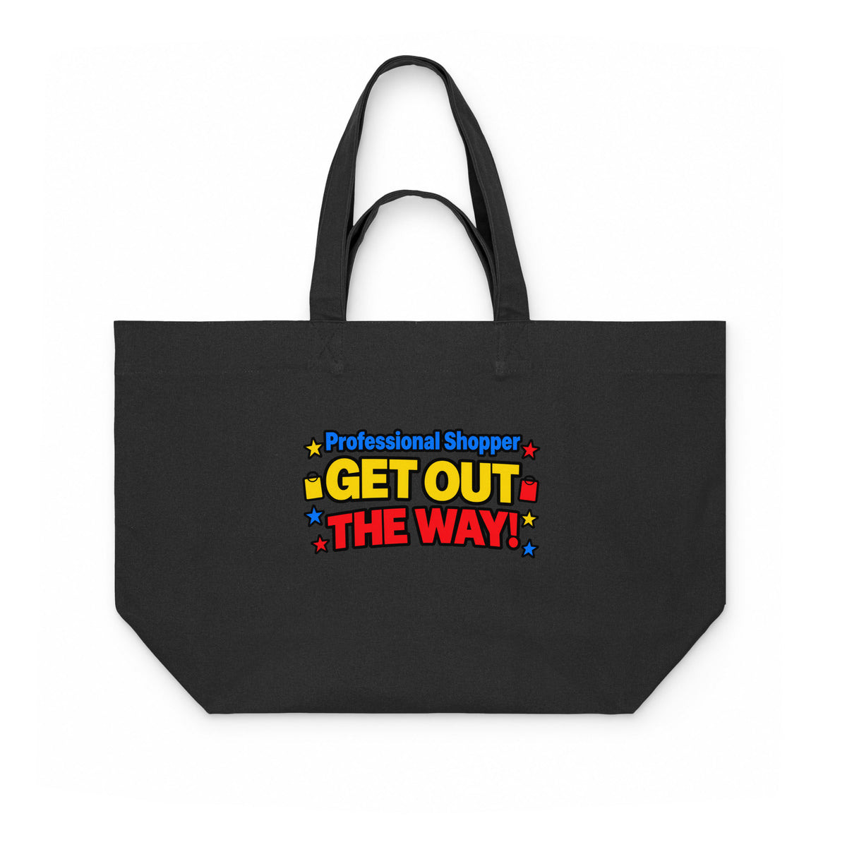 Professional Shopper Bag, Black, front view - Front