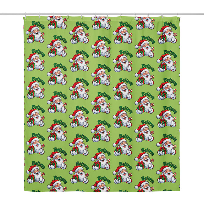 Santa Shower Curtain, White, 71x74, front view