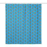 Largemouth Bass Fishing Shower Curtain, White, 71x74, front view