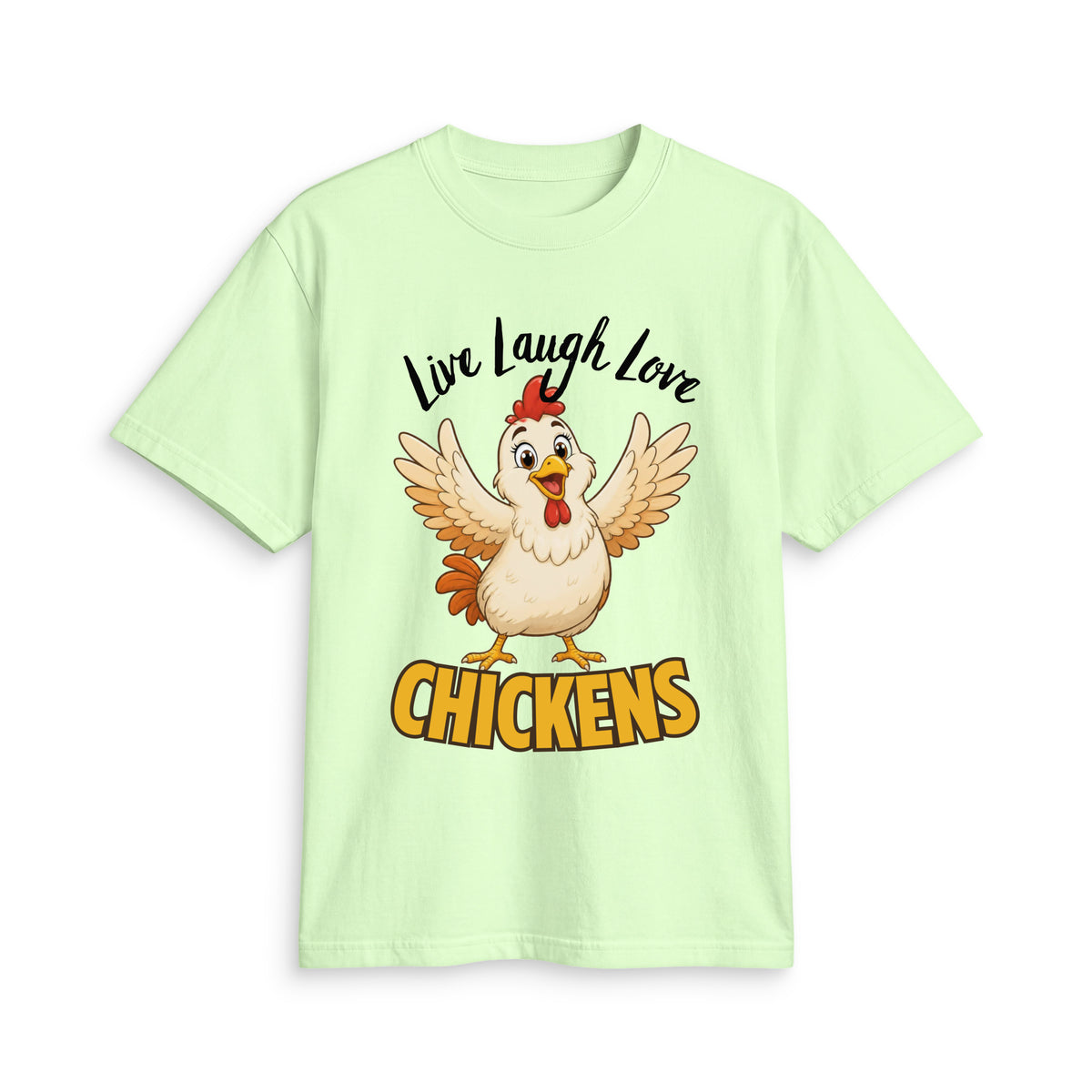 Live Laugh Love active t-shirt, Lime, front view