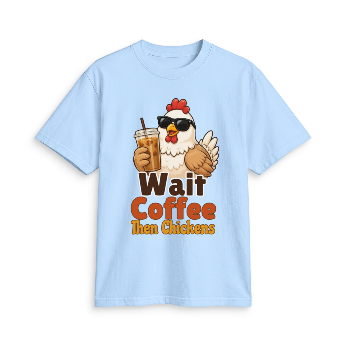 Coffee 1st active t-shirt, Sky Blue, front view