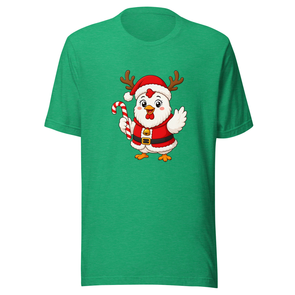 Holly Jolly Hen Tee, Heather Kelly, front view