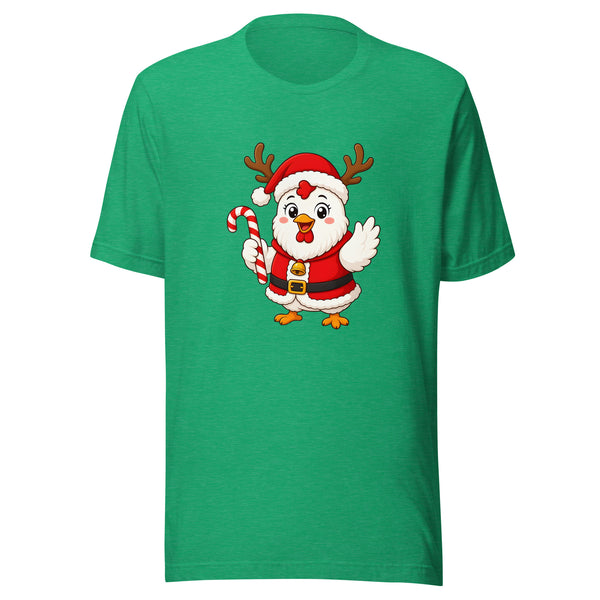 Holly Jolly Hen Tee, Heather Kelly, front view