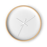 Personalized Wall Clock - Custom Arched Text, wooden base, front view