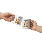 Live Laugh Love Chickens Funny Chicken Coffee Mug, White, 11 oz, front view