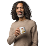 Live Laugh Love Chickens Funny Chicken Coffee Mug, White, 11 oz, handle on left
