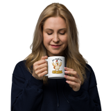 Live Laugh Love Chickens Funny Chicken Coffee Mug, White, 11 oz, handle on left